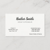 Handgefertigt (schwarz / weiß) visitenkarte (Rückseite)