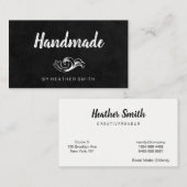 Handgefertigt (schwarz / weiß) visitenkarte (Vorne/Hinten)