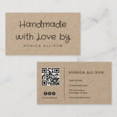 Handgefertigt | Schwarze Typografie Visitenkarte (Vorne/Hinten)