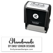 „Handgefertigt“ von Geschäftsname Website-URL Permastempel (Beispiel)