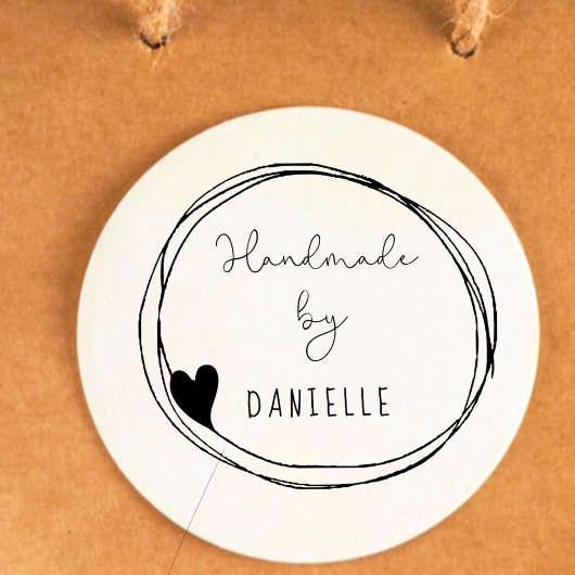 Handgefertigt von Hand Gezeichnet Herzrahmen Permastempel