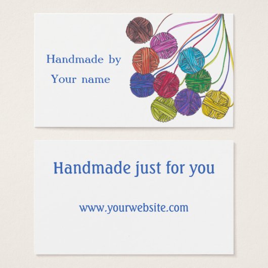 Handgefertigt von (Ihrem Namen), Garnkugeln, auf w (Vorne & Hinten)