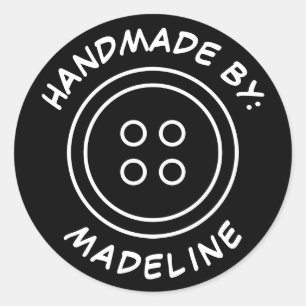 Handgefertigt von Name hinzufügen Runder Aufkleber