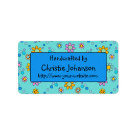 Handgefertigt von - niedlichen, farbenfrohen, tren adressaufkleber