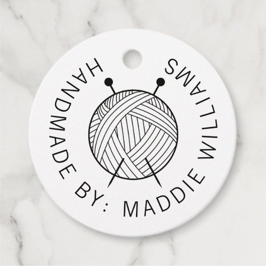 Handgefertigt von | Text hinzufügen | Garnstumpf Geschenkanhänger (Vorderseite)