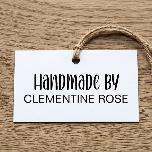 Handgefertigt von Whimsical Handwritten Script Permastempel