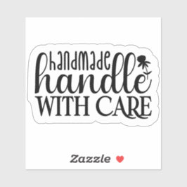 Handgefertigt - vorsichtig handhaben aufkleber