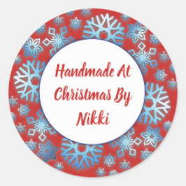 Handgefertigt zu Weihnachten durch Aufkleber