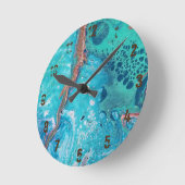 Handgefertigte abstrakte Malerei - Kook Art - Wall Runde Wanduhr (Winkel)