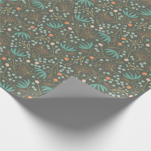 Handgefertigte Abstrakte Weihnachtsblume Geschenkpapier (Ecke)