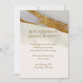 Handgefertigte Alkohol-Tinte-Glitter-Hochzeitseinl Einladung