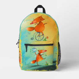 Handgefertigte Aquarellbilder Bedruckter Rucksack