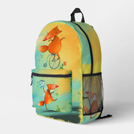 Handgefertigte Aquarellbilder Bedruckter Rucksack