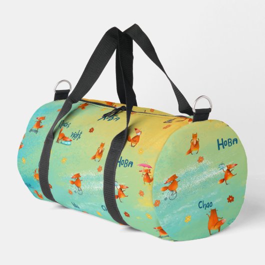 Handgefertigte Aquarellbilder Duffle Bag (Linke Seite)