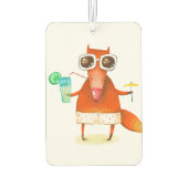 Handgefertigte Aquarellfarben Funny Fox Autolufterfrischer (Rückseite)