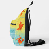 Handgefertigte Aquarellfarben Funny Fox Crossbody Bag (Rechts)