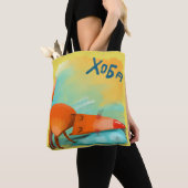 Handgefertigte Aquarellfarben Funny Fox Tasche (Von Nahem)
