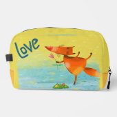 Handgefertigte Aquarellfarben Funny Fox Waschbeutel (Vorderseite)