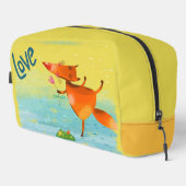 Handgefertigte Aquarellfarben Funny Fox Waschbeutel (Rechte Ecke)