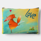 Handgefertigte Aquarellfarben Funny Fox Zubehörtasche (Vorderseite)