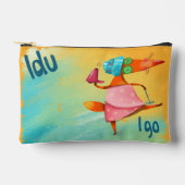Handgefertigte Aquarellfarben Funny Fox Zubehörtasche (Vorderseite)