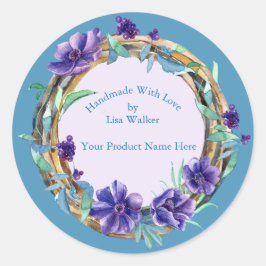 Handgefertigte Artikelbezeichnungen Rustikaler Kle Runder Aufkleber