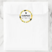 Handgefertigte Aufkleber - Wasserfarben-Sonnenblum (Tasche)