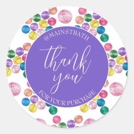 Handgefertigte Bath Beauty Business Dusche Bombs L Runder Aufkleber (Vorderseite)