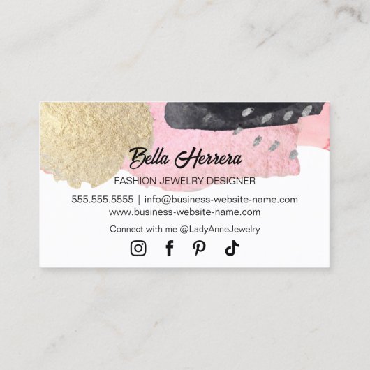 Handgefertigte Beads und Schmuckdesigner Visitenkarte (Rückseite)