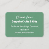 Handgefertigte Bespoke Crafts Green QR Code Stilvo Visitenkarte (Rückseite)