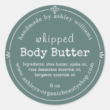 Handgefertigte Bio Body Butter Label Grün