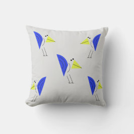 Handgefertigte Bird Design Square Kissen - Natur