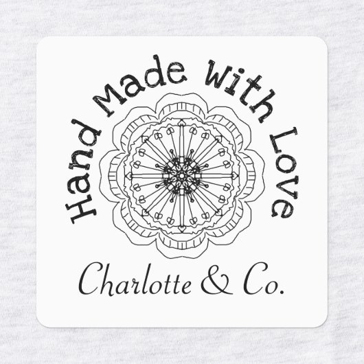 Handgefertigte Blume mit Liebe Personalisiert Etiketten (Design 1)