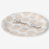 Handgefertigte Blush Dots einfach trendy Pappteller (Schrägansicht)