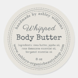 Handgefertigte Body Butter Graues Bio Business-Lab Runder Aufkleber