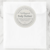 Handgefertigte Body Butter Graues Bio Business-Lab Runder Aufkleber (Tasche)