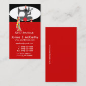 Handgefertigte Boutique Quilt Antike Nähmaschine Visitenkarte (Vorne/Hinten)