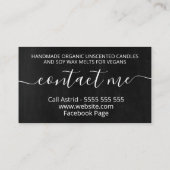 Handgefertigte Chalkboard-Soja-Wachtel Visitenkarte (Rückseite)