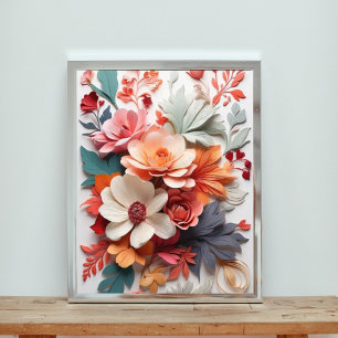 Handgefertigte Dahlias in lebendigen Dessous Fotodruck
