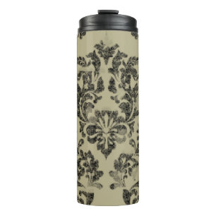 Handgefertigte Damastmuster: Vintage Ornamente. Thermosbecher