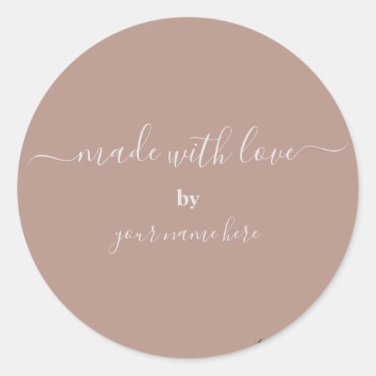 Handgefertigte einfache Niedliche Verpackung Runder Aufkleber (Vorderseite)