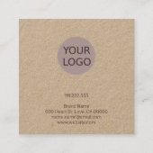 Handgefertigte einfache Ohrringe-Display-Card-Logo Quadratische Visitenkarte (Rückseite)