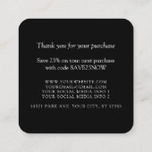 Handgefertigte Einsteckkarte für Monogramm oder Lo Quadratische Visitenkarte (Rückseite)