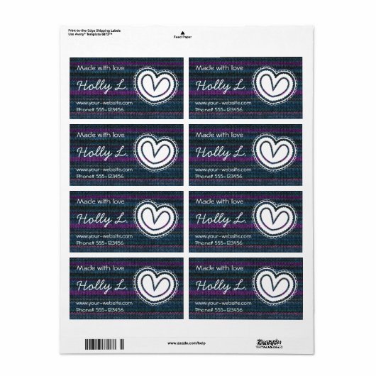 Handgefertigte Etiketten (Vorne)