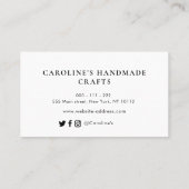 Handgefertigte Fahrzeuge Visitenkarte (Rückseite)