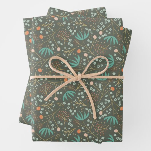 Handgefertigte farbige Weihnachtsblumen-Blume Geschenkpapier Set (Beispiel)