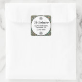 Handgefertigte farbige Weihnachtsblumen-Rücksendea Quadratischer Aufkleber (Tasche)