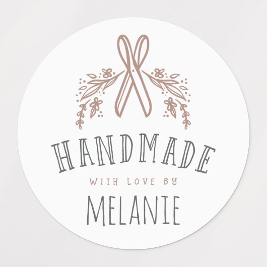 Handgefertigte Florals, Herz, Schere und Monogramm Etiketten (Design 1)