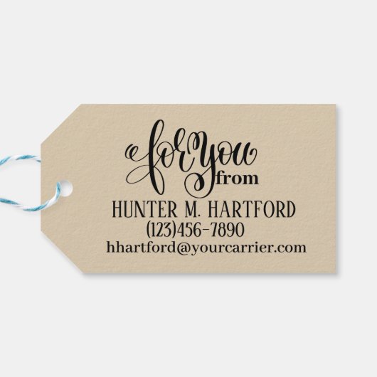 Handgefertigte Geschenkmarke Geschenkanhänger (Rückseite Horizontal)