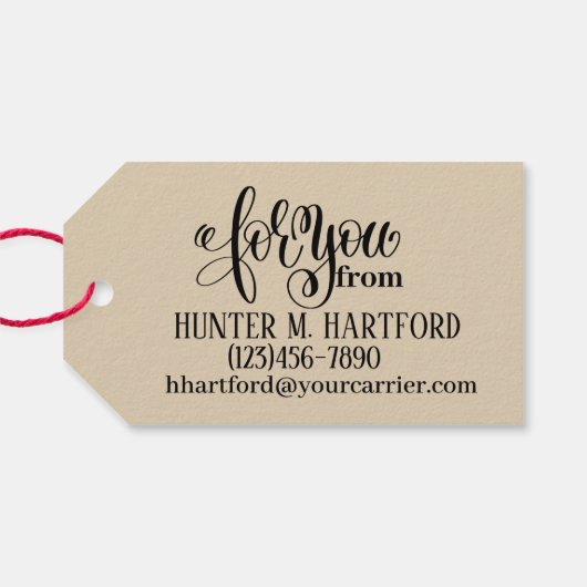 Handgefertigte Geschenkmarke Geschenkanhänger (Rückseite Horizontal)